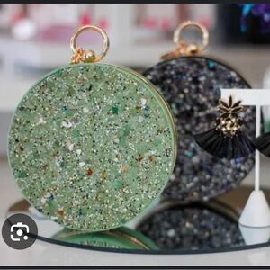 NWT Green Beaded Clutch